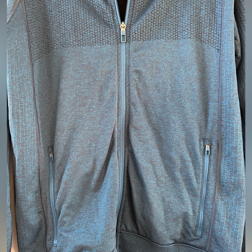 Lululemon Engineered Warmth Jacket Men's Large Blue Merino Wool Blend Full Zip - Picture 2 of 6